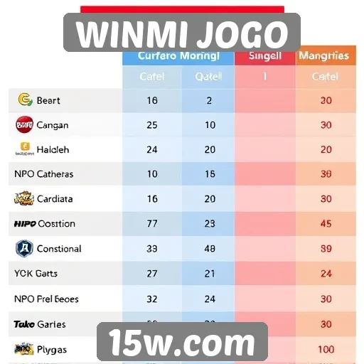 Comparativo de gráficos entre jogos no WINMI JOGO